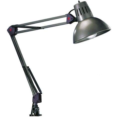 Lampe design, Lampe de bureau à pince TAJO Gris en Metal, TRIO