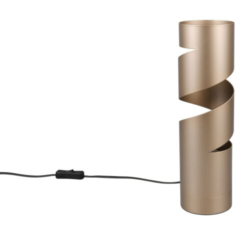 Lampe design, Lampe de table cylindrique 35 cm Stream Marron en Metal, TRIO