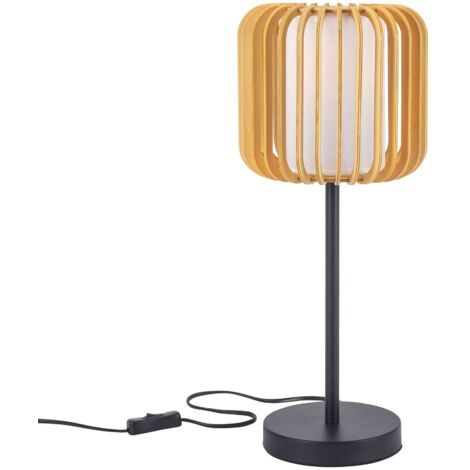 Lampe design, Lampe de table en bois et métal VIVA Marron en Wood, BOITE A DESIGN