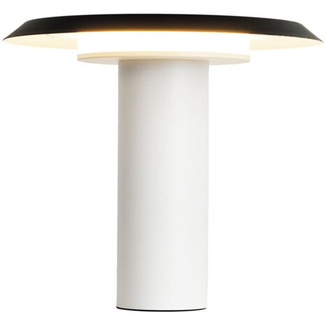 Lampe design, Lampe de table LED blanc et noir, Mantra Noir en Metal, MANTRA