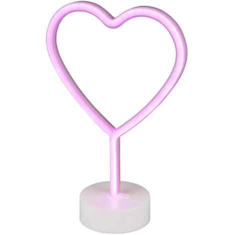 Lampe design, Lampe fun effet néon coeur Blanc en Plastique, TRIO