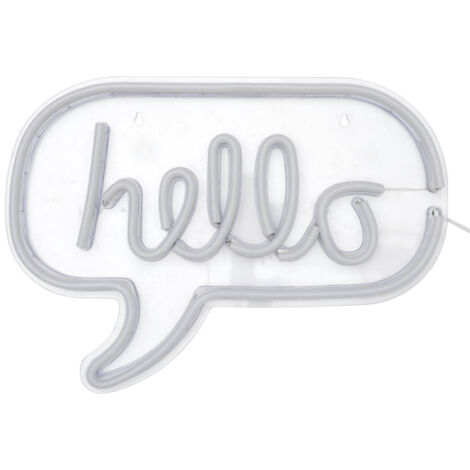 Lampe Design Néon "Hello" 43cm Blanc