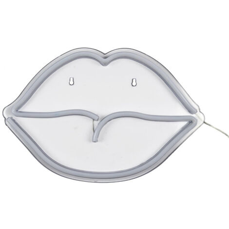 Lampe Design Néon USB "Bouche" 42cm Rouge