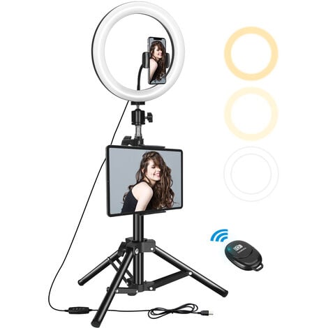 DRILLPRO Lampe design Ring Light 10''70-134cm trépied LED réglable ELEGIANT EGL-06 LED Lumière Anneau 3 modes d'éclairage LED