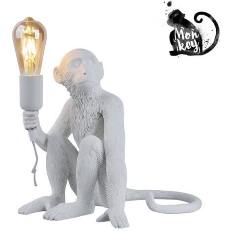 BARCELONA LED Lampe design singe en résine "Rila" - Blanc