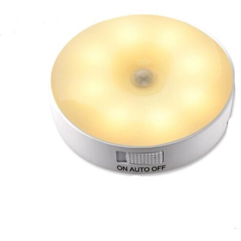 Lampe Détecteur de Mouvement Interieur, Veilleuse LED Rechargeable 1 Modes éclairage, Lampe Led Sans Fil Lumière pour d'escal