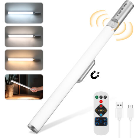 Lampe détecteur de mouvement rechargeable – 3 modes – Détection jusqu'à 3m – Batterie 2600mAh – Installation simple avec support magnétique – Everbrite