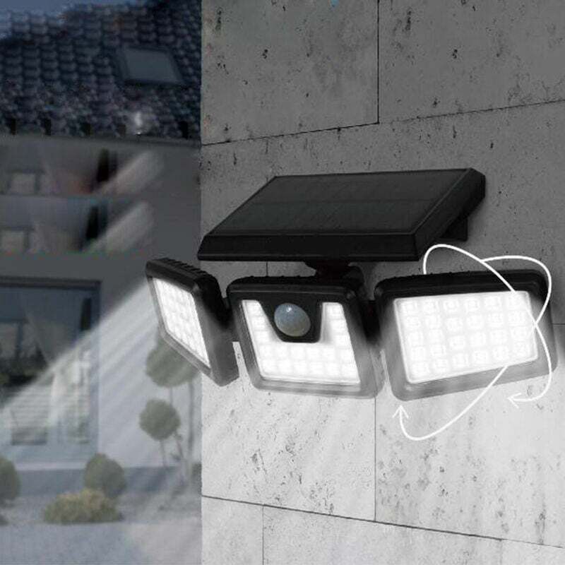 Lampe d'extérieur à capteur de mouvement solaire, 70 lampes d'extérieur à LED blanc froid 650LM, lampe d'extérieur solaire 2200mAh, LED solaire