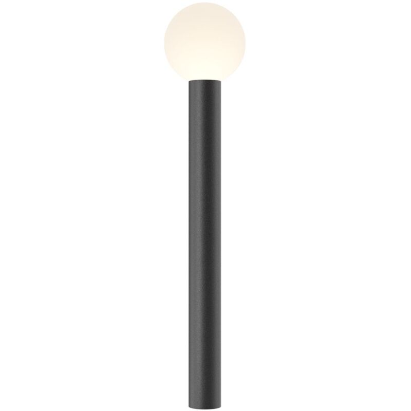 Lampe d'extérieur aluminium E27 IP54 80 cm de haut abat-jour boule blanc noir éclairage de chemin moderne Lampe d'extérieur aluminium E27 IP54 80 cm de haut abat-jour boule blanc noir éclairage de chemin moderne