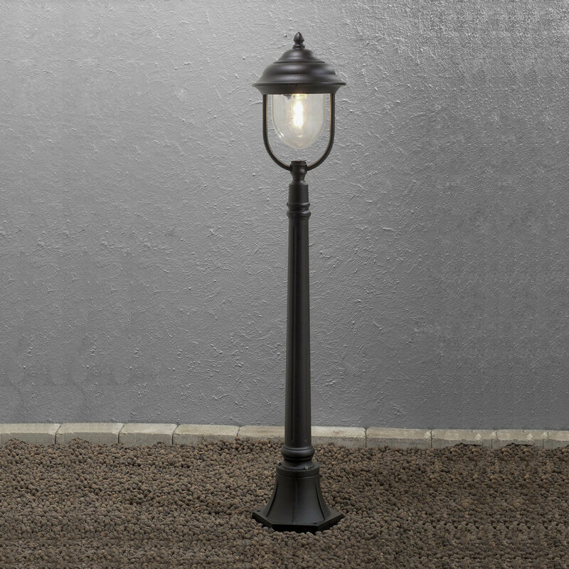 Parma Borne lumineuse d'extérieur moderne pour chemin d'accès noir mat, IP43 - Konstsmide