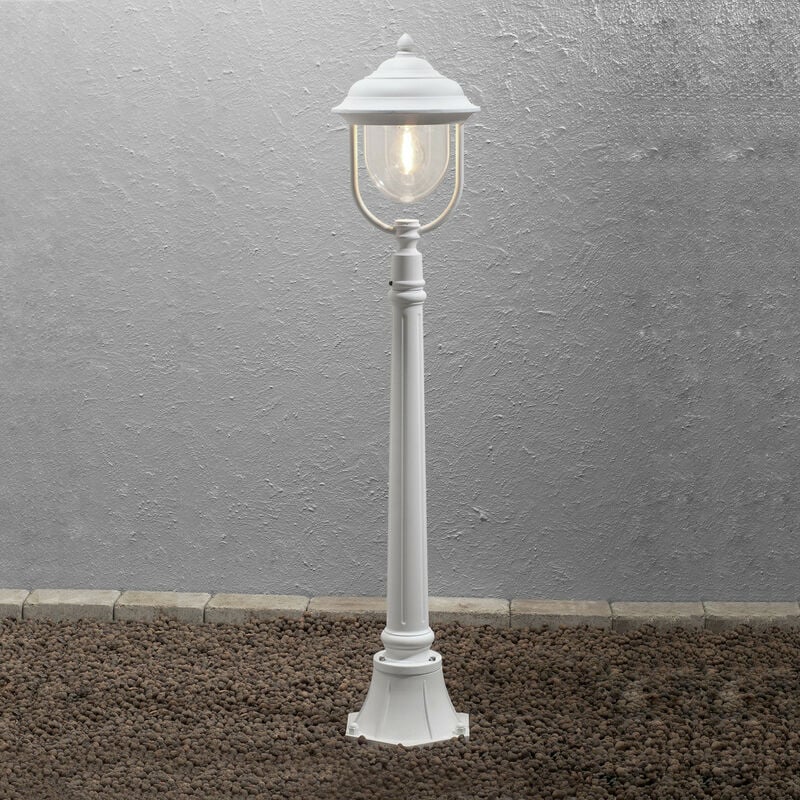 Parma Borne d'extérieur moderne pour chemin d'accès blanc mat, IP43 - Konstsmide
