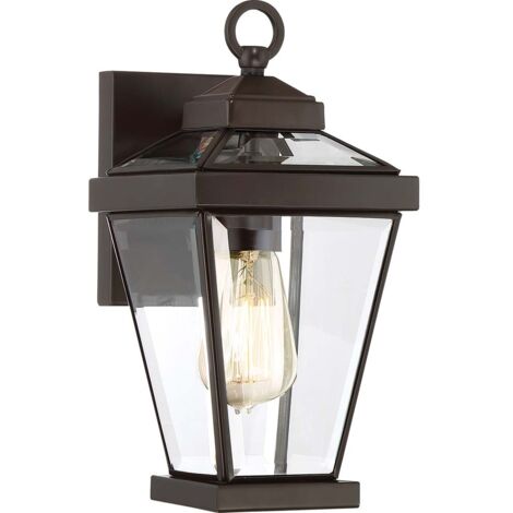 Lampe d'extérieur applique lanterne laiton verre H 31,8 cm acier verre bronze IP44
