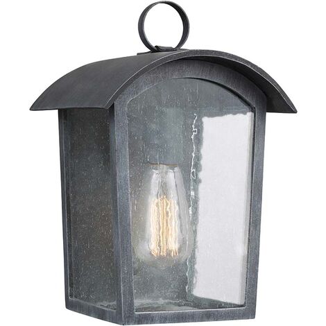 Lampe d'extérieur applique lanterne noire H 29,7 cm lampe de jardin 1 flamme E27 cour