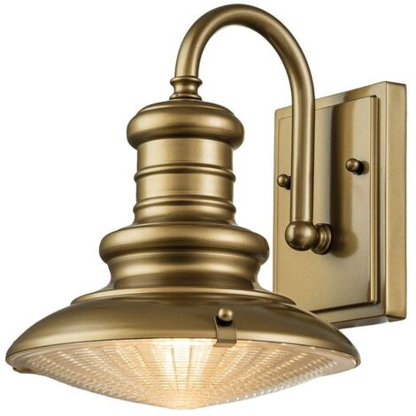 Lampe d'extérieur applique murale applique murale lampe de jardin aluminium verre laiton D 22,9 cm