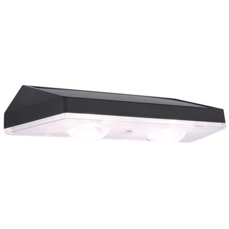 Lampe d'extérieur applique murale lampe solaire lampe de façade lampe de jardin LED noir L 14 cm