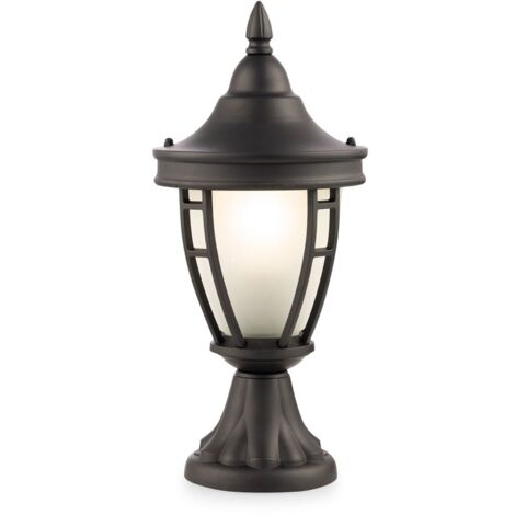 Lampe d'extérieur, lampe de chemin, lampadaire, lampe de pied, lampe de terrasse, lampe de jardin, métal noir, IP44 résistant aux intempéries, E27, H 40,5 cm