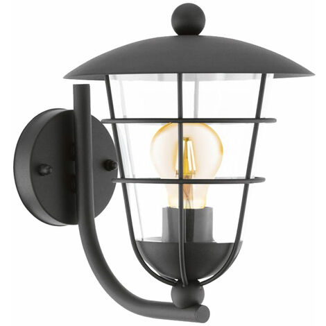 Lampe d'extérieur lanterne noire rétro lampe d'extérieur applique extérieure LED, Smart RGB LED dimmable, 10W CCT 2700-6500K 806lm, LxH 22x28 cm
