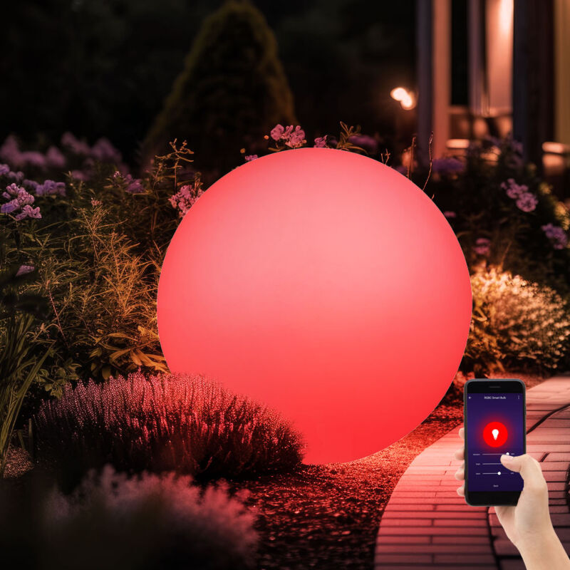 Lampe d'extérieur LED intelligente à intensité variable, boule enfichable, lampe de jardin avec boules lumineuses électriques pour le jardin, Lampe d'extérieur LED intelligente à intensité variable, boule enfichable, lampe de jardin avec boules lumineuses électriques pour le jardin,
