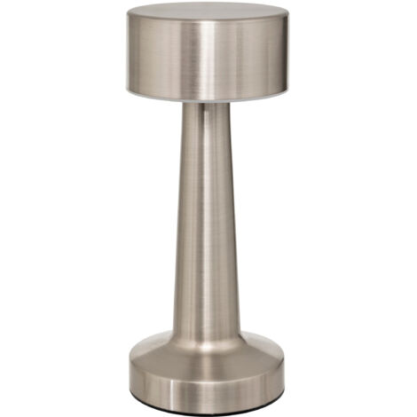 Lampe d'extérieur LED rechargeable USB en acier Argent effet brossé D 9 x H 21.5 cm - Atmosphera