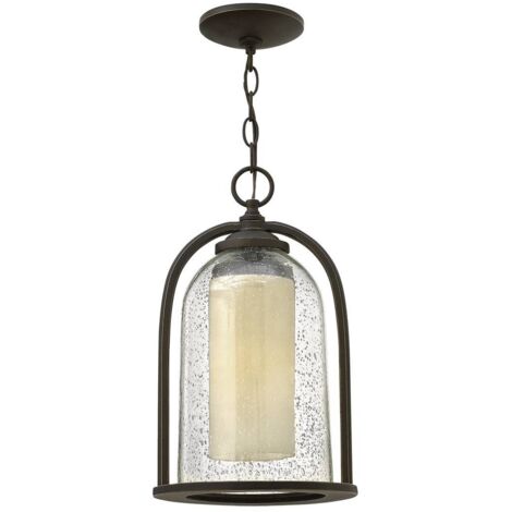 Lampe d'extérieur suspension lampe suspendue forme de cloche ALU verre bronze D 23,5 cm