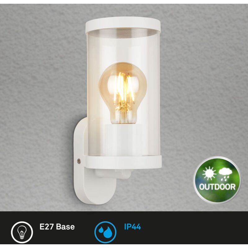 Briloner - Lampe d'extérieur Brilo kairo, douille E27, 12 w, blanc, IP44, dimensions:23 x 9,5 x 11,5 cm