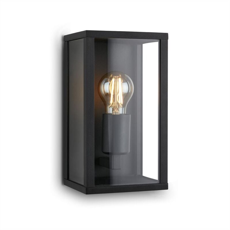 Lampe d'extérieur Brilo luanda, douille E27, 12 w, noir, IP44, 26 x 14 x 13,5 cm