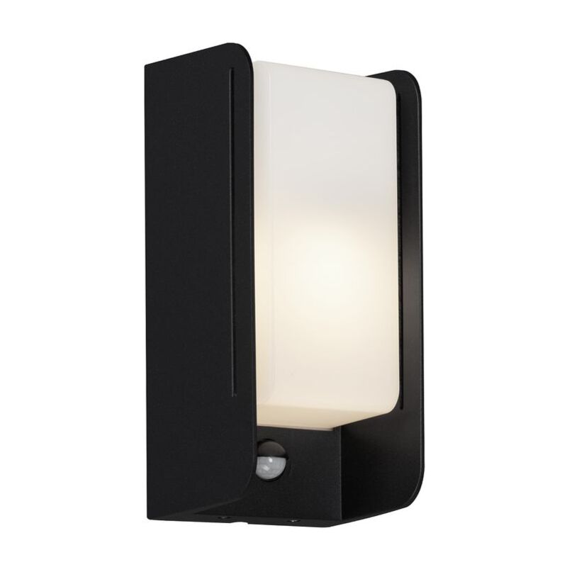 Lampe d'extérieur avec fentes lumineuses latérales Briloner leuchten boks, 12 w, IP44, noir, métal-plastique, excl. 1x E27, 25,5 x 12 x 10 cm