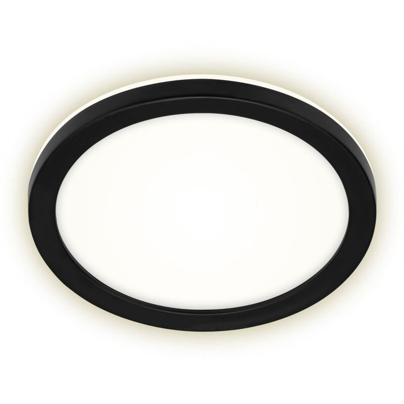 Lampe led d'extérieur avec effet rétroéclairé Briloner leuchten frankfurt, 8 w, 1200 lm, IP44, noir, plastique, ø 21 cm