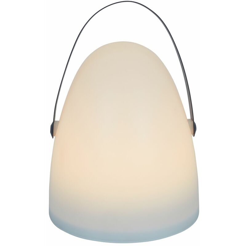 Toilinux - Lampe d'extérieur à poser avec poignée - Diamètre 21cm Hauteur 30cm - Blanc