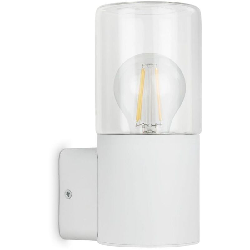 Telefunken - Lampe d'extérieur ampolo, douille E27, blanc, IP44, 19,5 x 8,5 x 11 cm