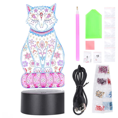 Lampe Diamant LED 3D à Changement de Couleurs Tactile USB - Décoration Maison DIY Cadeau Créatif