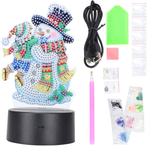 Lampe Diamant LED 3D à Toucher Sensible, Charge USB, Lumière Nocturne DIY Décoration Maison Noël