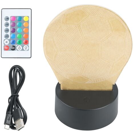 Lampe de nuit – Lampe 3D – 16 Couleurs – Lampe de bureau – Lampe de Voetbal  – Lampe