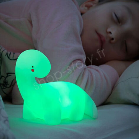 Lampe dinosaure LED multicolore – Dimensions 13x12x8cm – Séquence RGB – Sûre pour enfants – Ne chauffe pas – Shop-Story