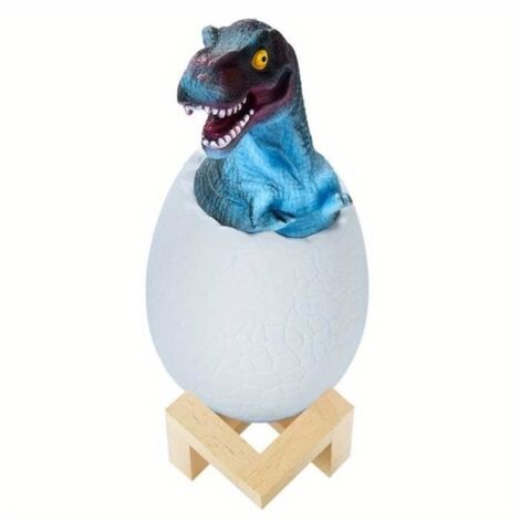 Lampe Dinosaure - Usb Rechargeable Veilleuse Enfant - 3 Couleurs Avec Base En Bois - Lampe 3D Dinosaure Cadeau Enfant - Tyrannosaure