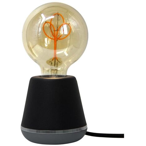 Lampe d'intérieur design Yella en métal noir et ampoule LED