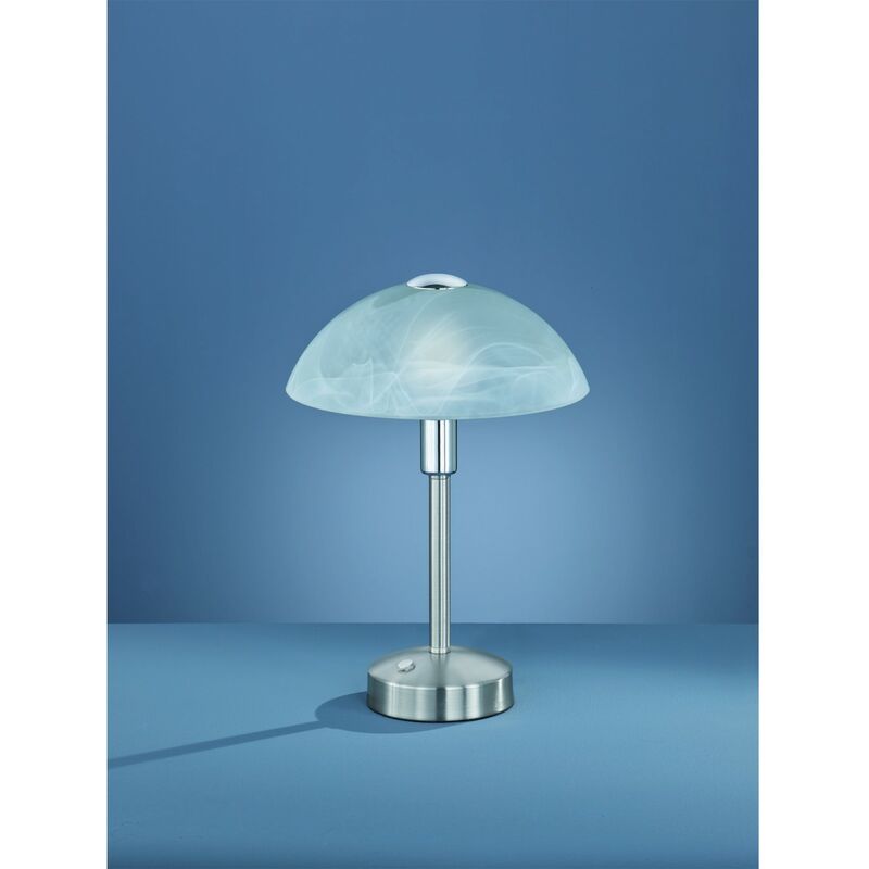 Defibrico - Lampe de table Led Touch Woman en nickel et abat-jour en verre d'albâtre Trio Lighting