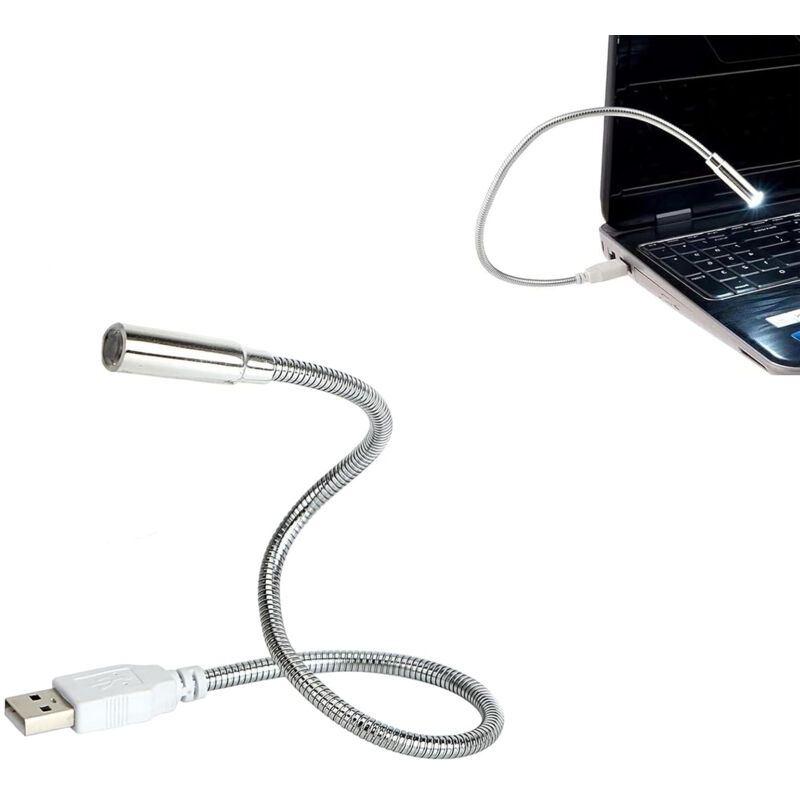 Lampe D'ordinateur Flexible à LED, Mini Lumières USB Pour Clavier, Lampe USB Flexible, Pour Ordinateur Portable, Éclairage D'intérieur (Argenté)