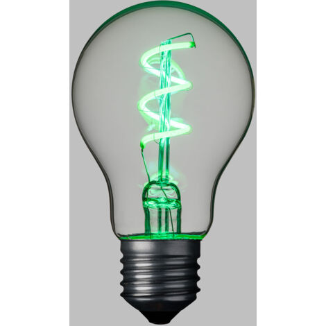 Lampe E27 36V goutte spirale 60mm verte