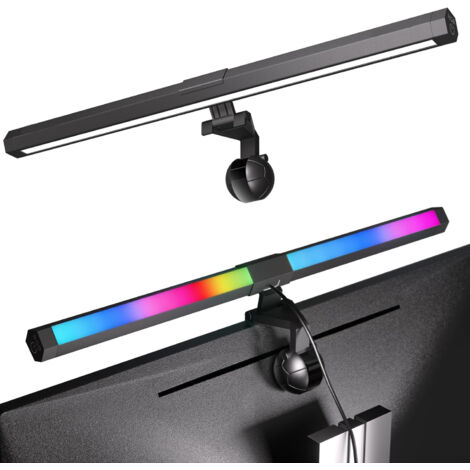 Lampe Ecran Pc - Barre Lumineuse Led 40 Cm - Réglage Tactile Luminosité Et Température Couleur - Alimentation Usb - Protection Anti Lumière Bleue - 1 Pièce