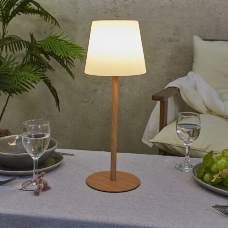 Lampe Effet Bois Rechargeable Ip44 H40cm