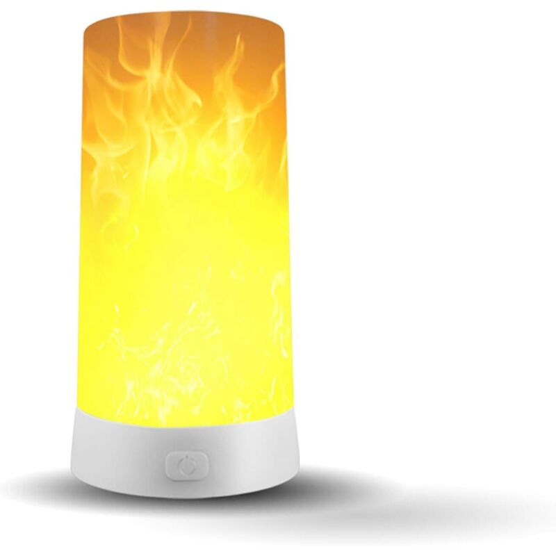 Lampe Effet Flamme, Lampes led Effet Flamme avec Télécommande, Rechargeables usb, Lumières Bougie led Effet Flamme pour Fête, Pièce, Faux Feu de