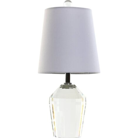 Lampe élégante en verre et lin pour ambiance raffinée - Transparent avec abat-jour blanc