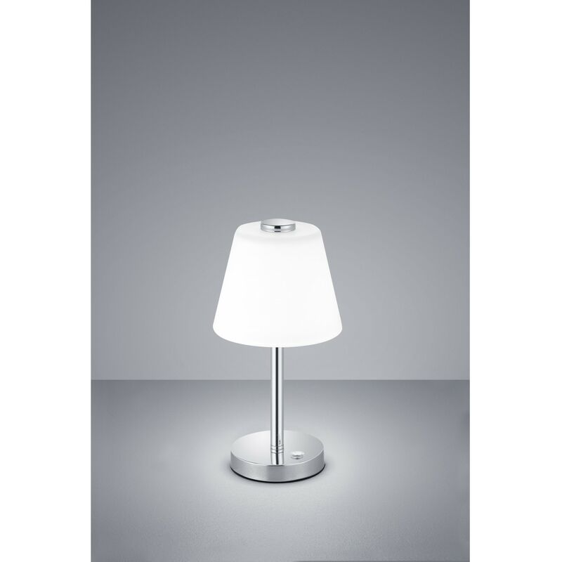 Defibrico - Lampe à Poser Led Touch Emeraude Chrome Et Verre Blanc Ø15 cm Trio Lighting