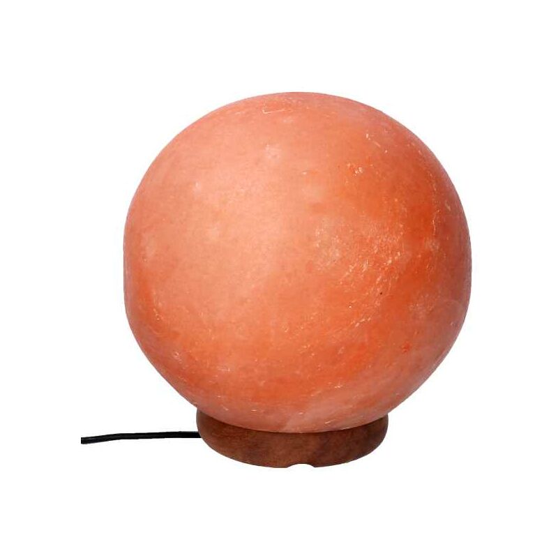 Webmarketpoint - Lampe en bois avec base en sel, sphère avec douille cmø15h15