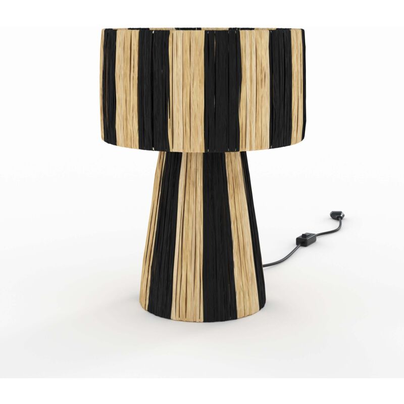 Rendez-vous Déco - Lampe rayée noire en feuille de palmier - soléa