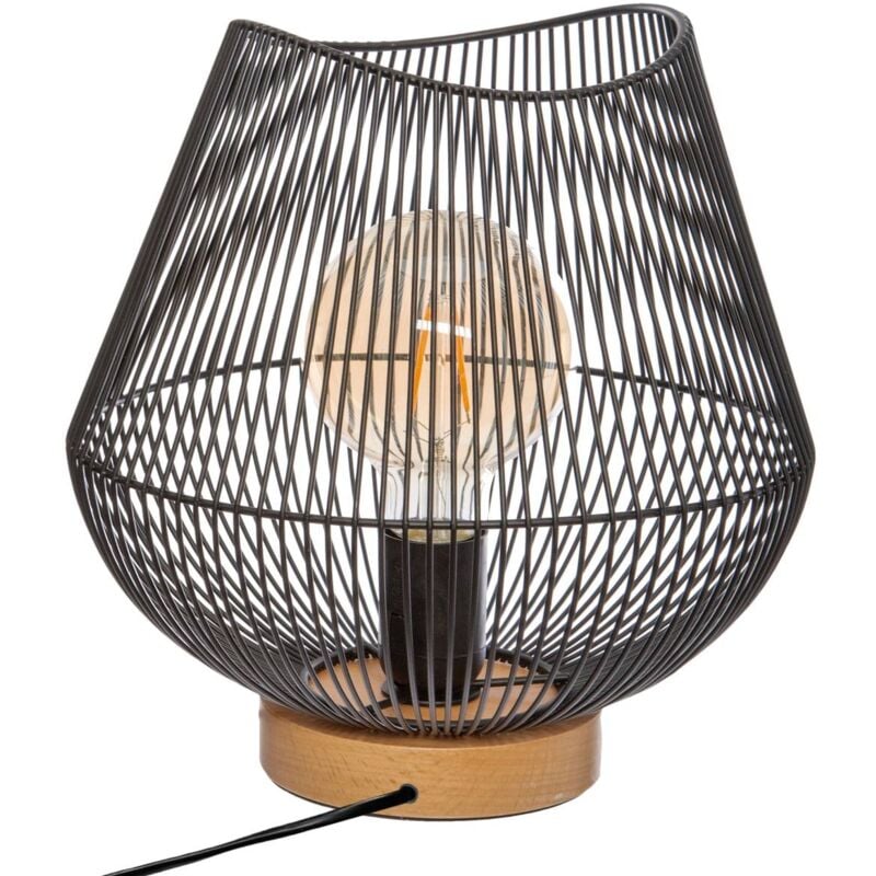 Atmosphera - Lampe filaire Jena métal noir H28cm créateur d'intérieur