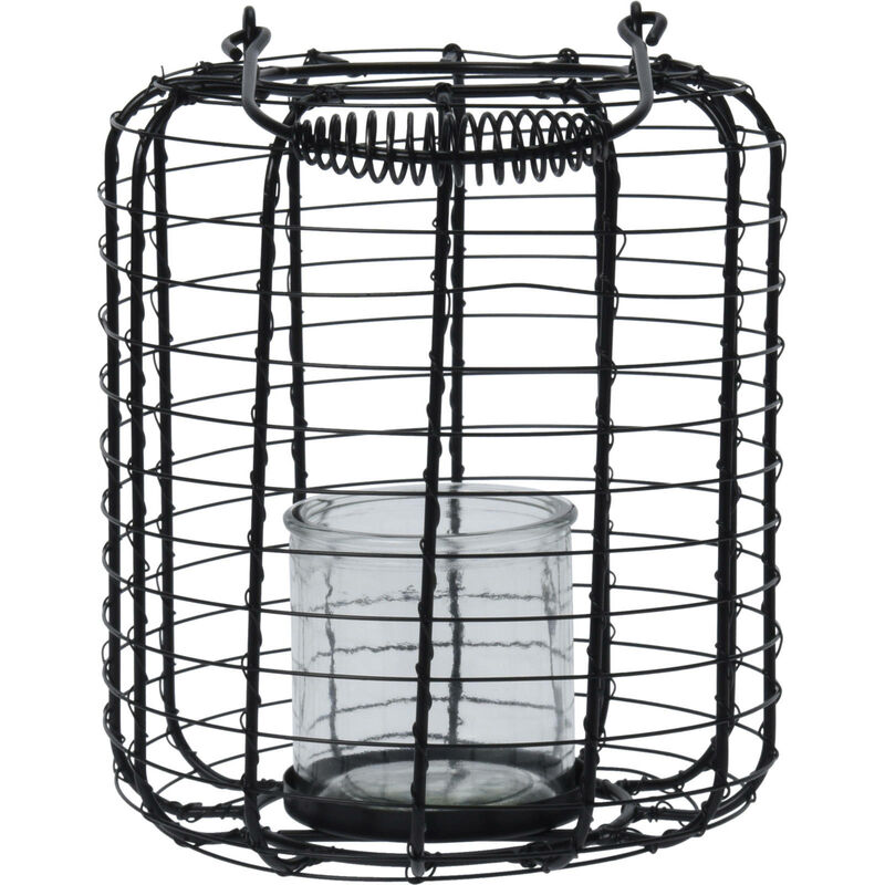 home styling - lampe en métal avec chandelier en verre, ø 18,5 cm, noir