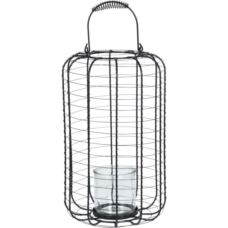 home styling - lampe en métal avec chandelier en verre, ø 23,5 cm, noir
