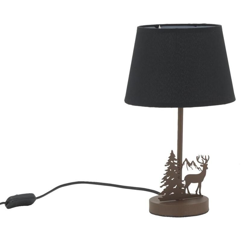 Lampe en métal Cerf avec abat-jour noir Cerf